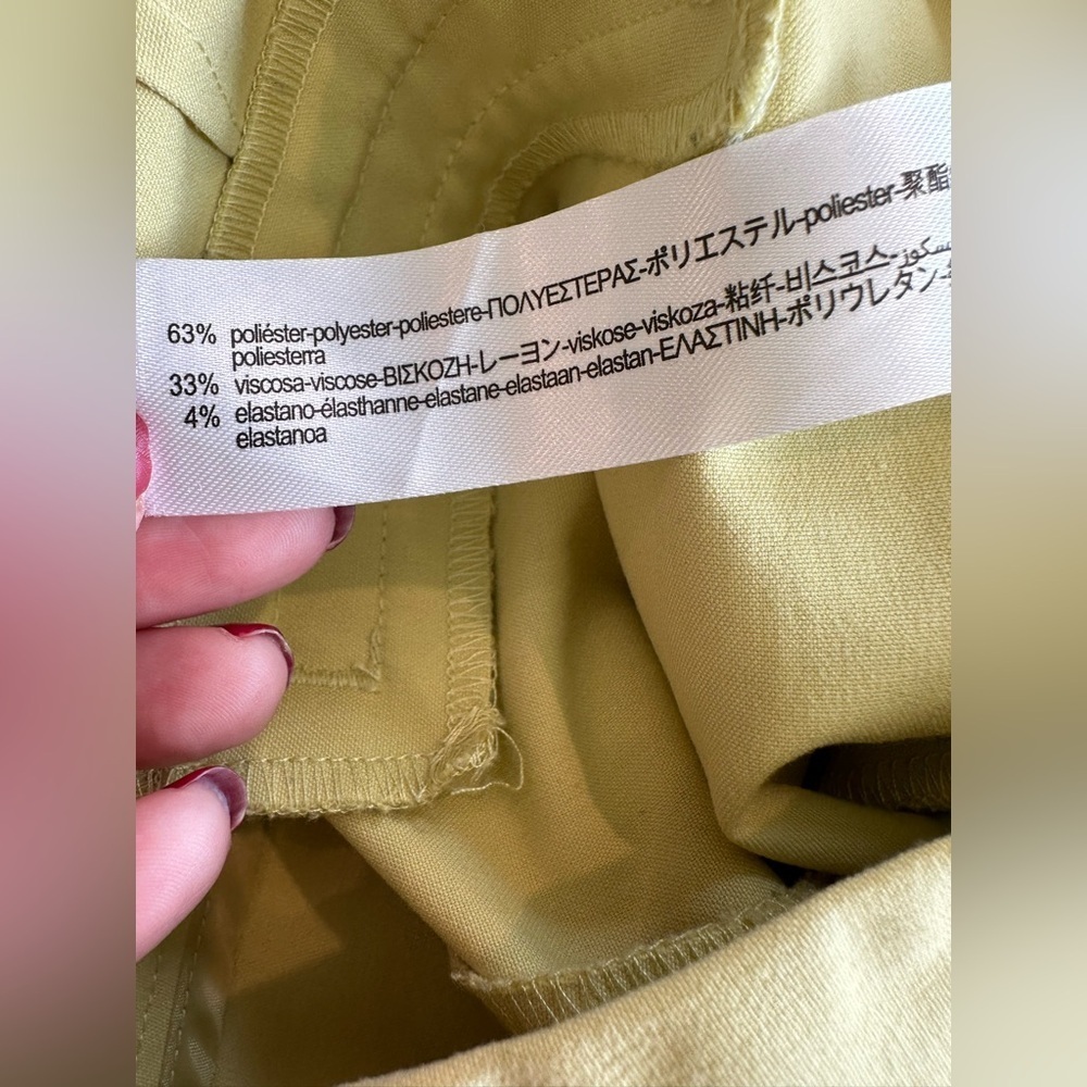 Zara High Waist Tapered Leg Pants in Lime Green - Picture 10 of 10
